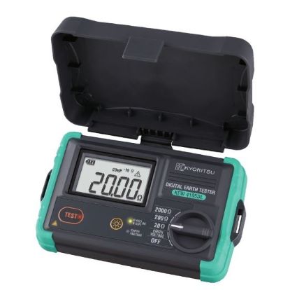 Kyoritsu 4105DL Digitale Aardverspreidingsweerstandmeter kit, compleet met pennen en haspels in tas