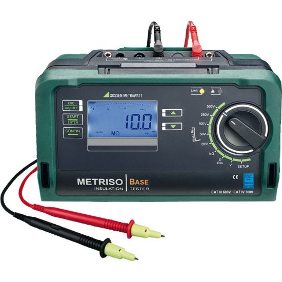 Metriso Base, isolatie– en laagohmige weerstandsmeter testspanning 50, 100, 250, 500V