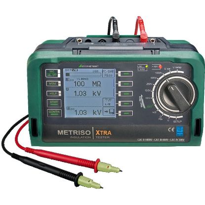 Metriso XTRA, isolatie– en laagohmige weerstandsmeter testspanning 50, 100, 250, 500, 1.000V