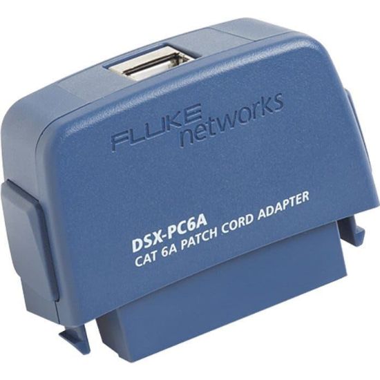 Fluke Networks DSX-PC6A Single Cat 6A Adapter with Shielded Cat 6A Patch Cord Jack Installed