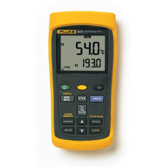 Fluke-54-2 B 50HZ Digitale thermometer 2 kanalen voor type J,K,T,E,N,R,S thermokoppels