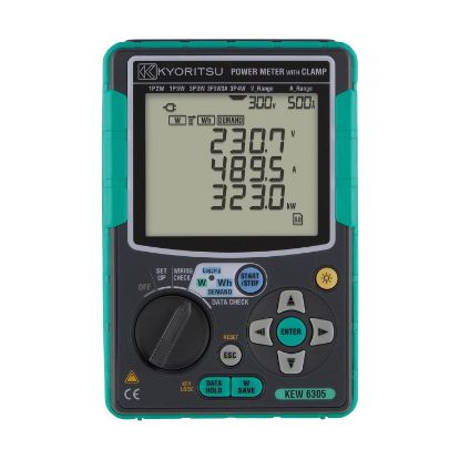 Kyoritsu 6305 Driefase Power Logger, incl. tas en software, zonder stroomtangen