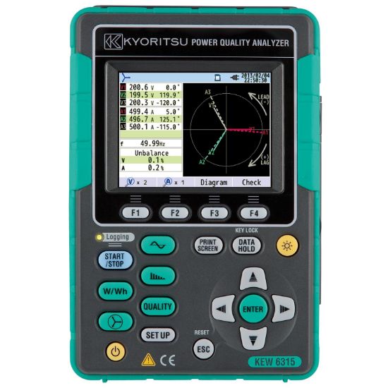 Kyoritsu 6315-00 Driefase Power Quality Analyser inclusief software en koffer