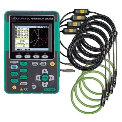 Kyoritsu 6315-04 Driefase Power Quality Analyser inclusief SW, koffer en 4 x 8130