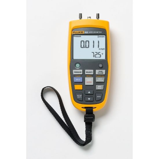 Fluke-922 Airflowmeter met 2 aansluitslangen, polsriem, tas