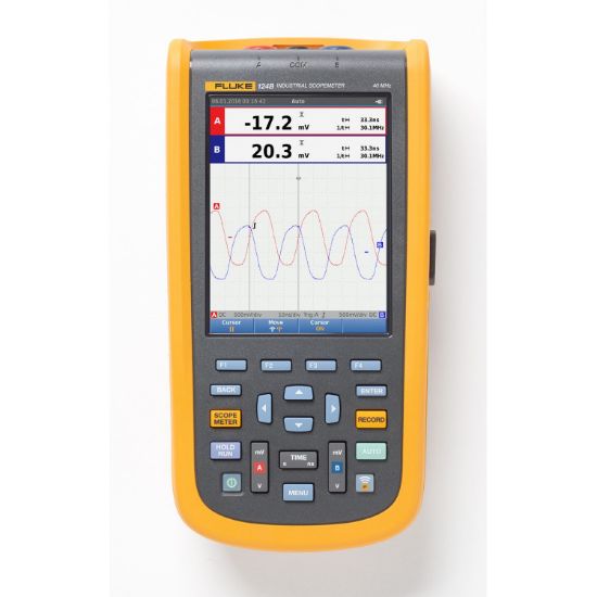 Fluke-124B/EU Scopemeter 40 MHz, 2 kanalen, kleuren display en probes