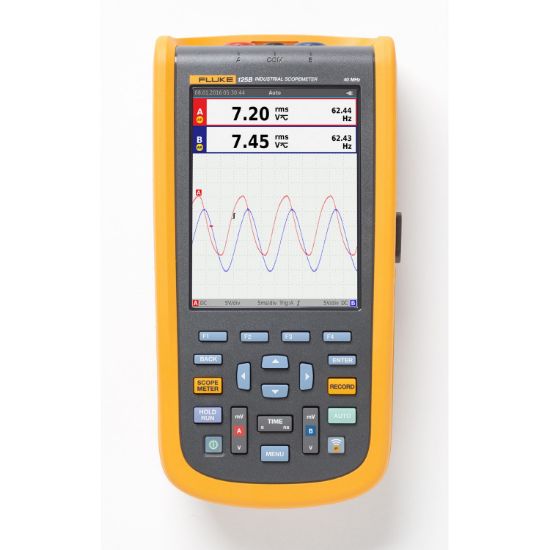 Fluke-125B/EU Scopemeter 40 MHz, 2 kanalen, kleuren display, bus health, en probes