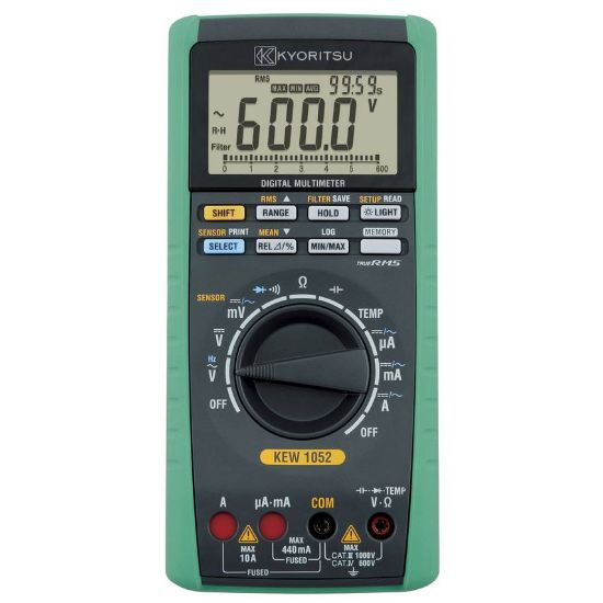 Kyoritsu 1052 Digitale TRMS Multimeter, 0-1000VAC/DC, incl. logging functie