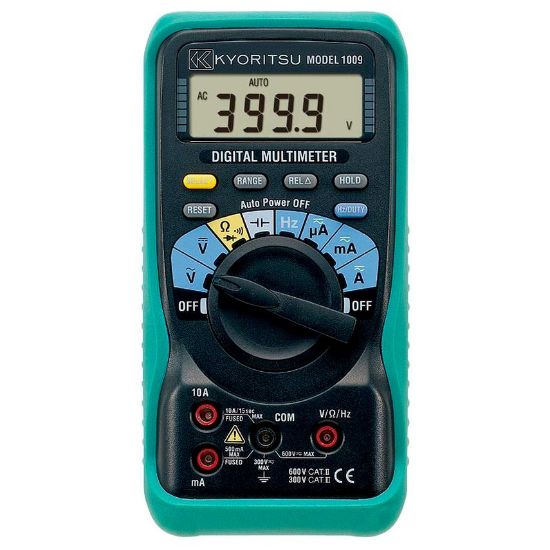 Kyoritsu 1009 Digitale Multimeter, 0-600VAC/DC, 10A AC/DC geleverd met meetsnoeren