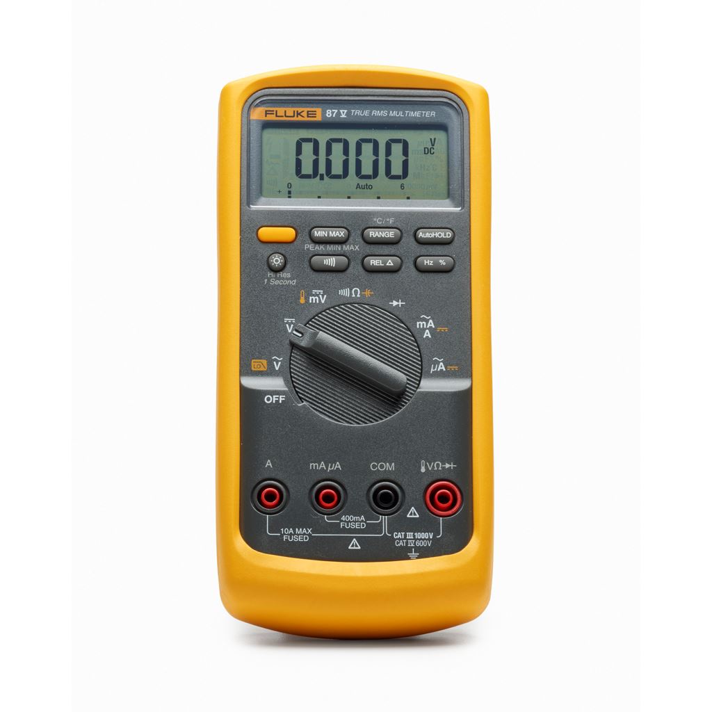 Fluke 87-V/EUR Multimeter met meetsnoeren en klemmen
