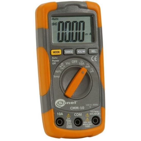 Sonel WMGBCMM10 CMM-10 Multimeter, CAT II 600V, auto ranging, auto-off