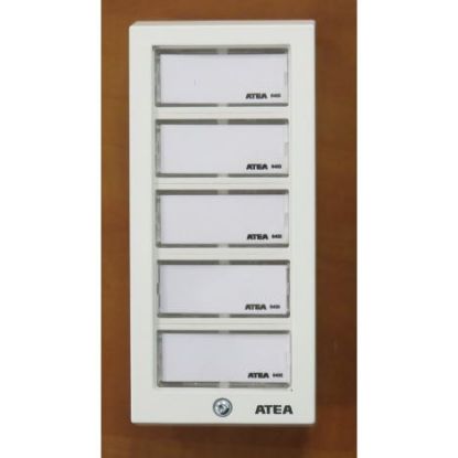ATEA MBP105 Beldrukpaneel smal wit opbouw met 5 beldrukkers