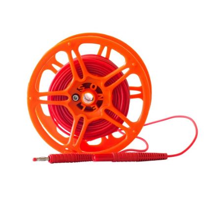 Sonel WAPRZ030REBBSZ meetsnoer op haspel met banaan aansluiting; 30m; rood