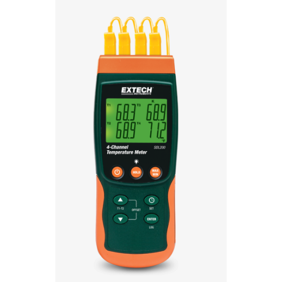 Extech SDL200 4 kanaals thermometer