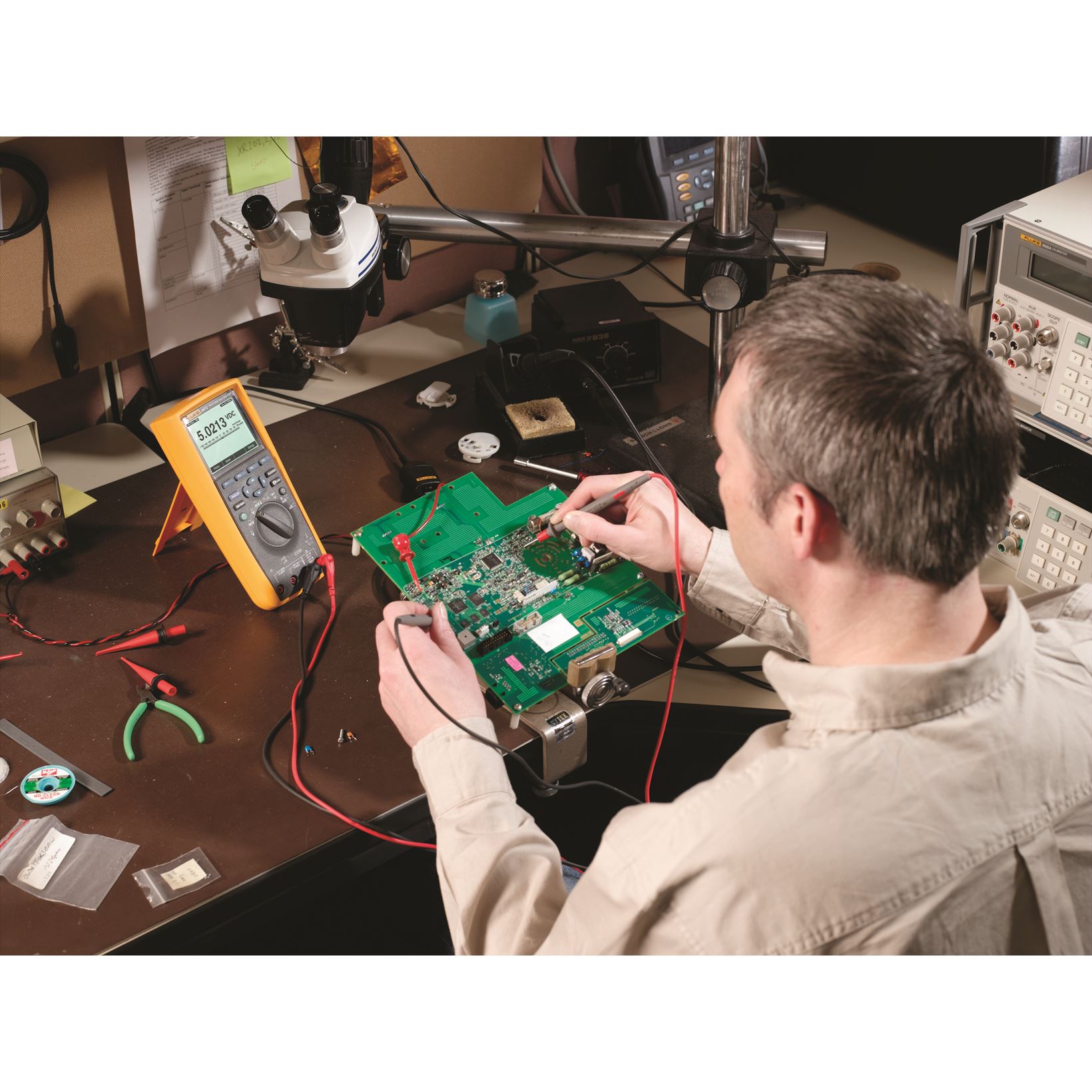 Fluke-287/EUR TRMS multimeter met meetsnoeren