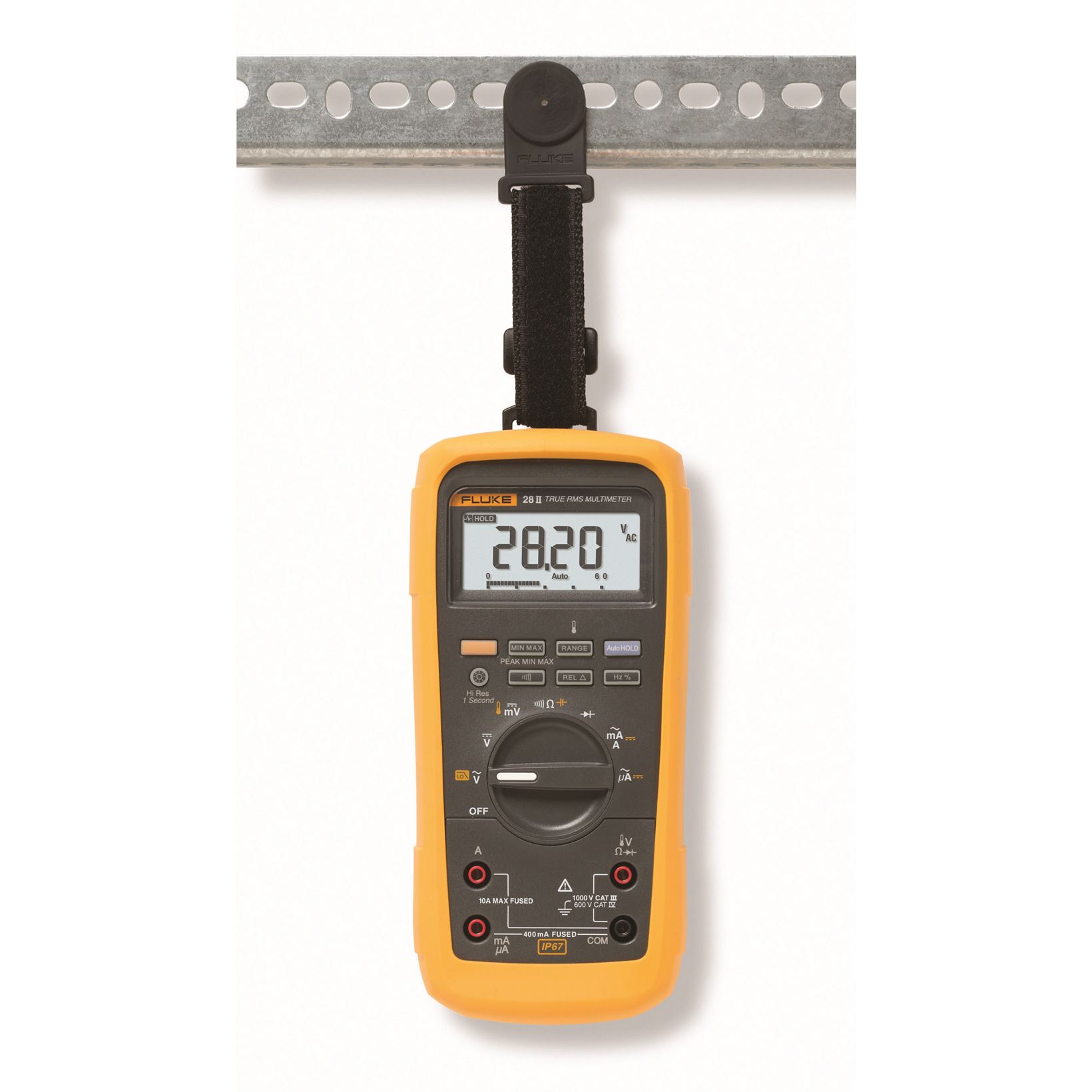 Fluke-28II/EUR TRMS IP67 multimeter met meetsnoeren en klemmen