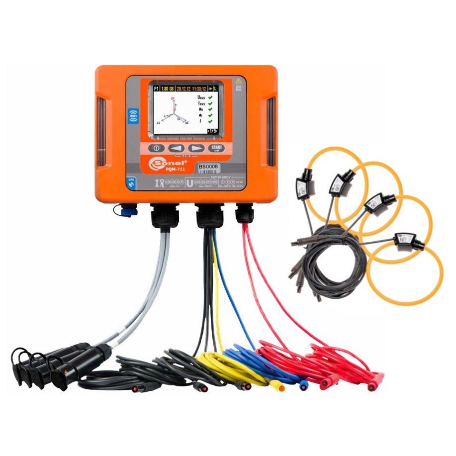 Sonel PQM-711LTE PRO Power Quality Analyzer met stroomtangen zonder tablet
