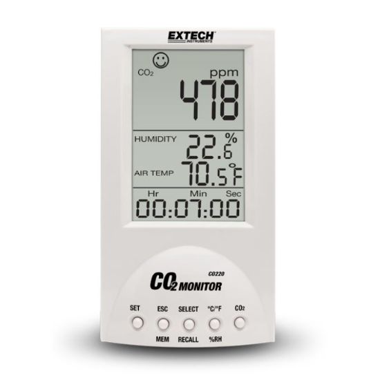 Extech CO220 bureaumodel binnenlucht kwaliteitsmeter
