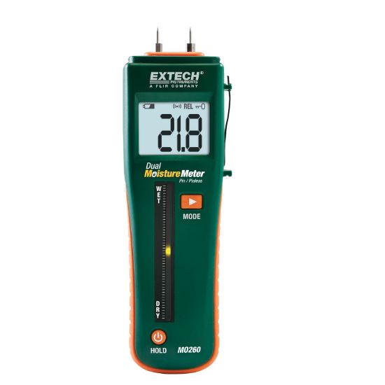 Extech MO260 combinatie pin/pinloze vochtmeter
