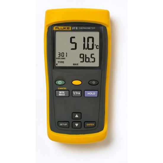 Fluke-51-2 60HZ Digitale thermometer 1 kanaal voor type J,K,T,E thermokoppels