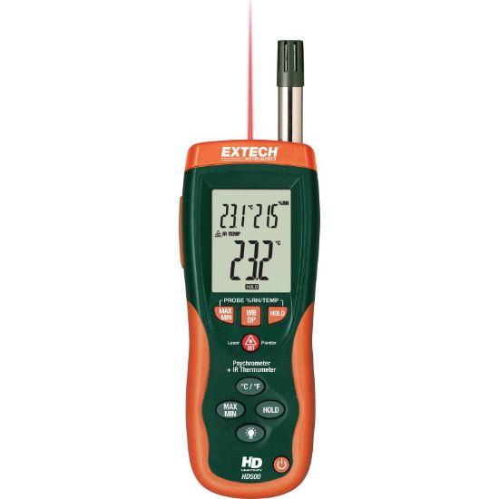 Extech HD500 psychrometer met IR Thermometer