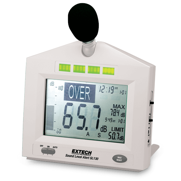 Extech SL130W Geluidsniveau‑alarm, witte behuizing