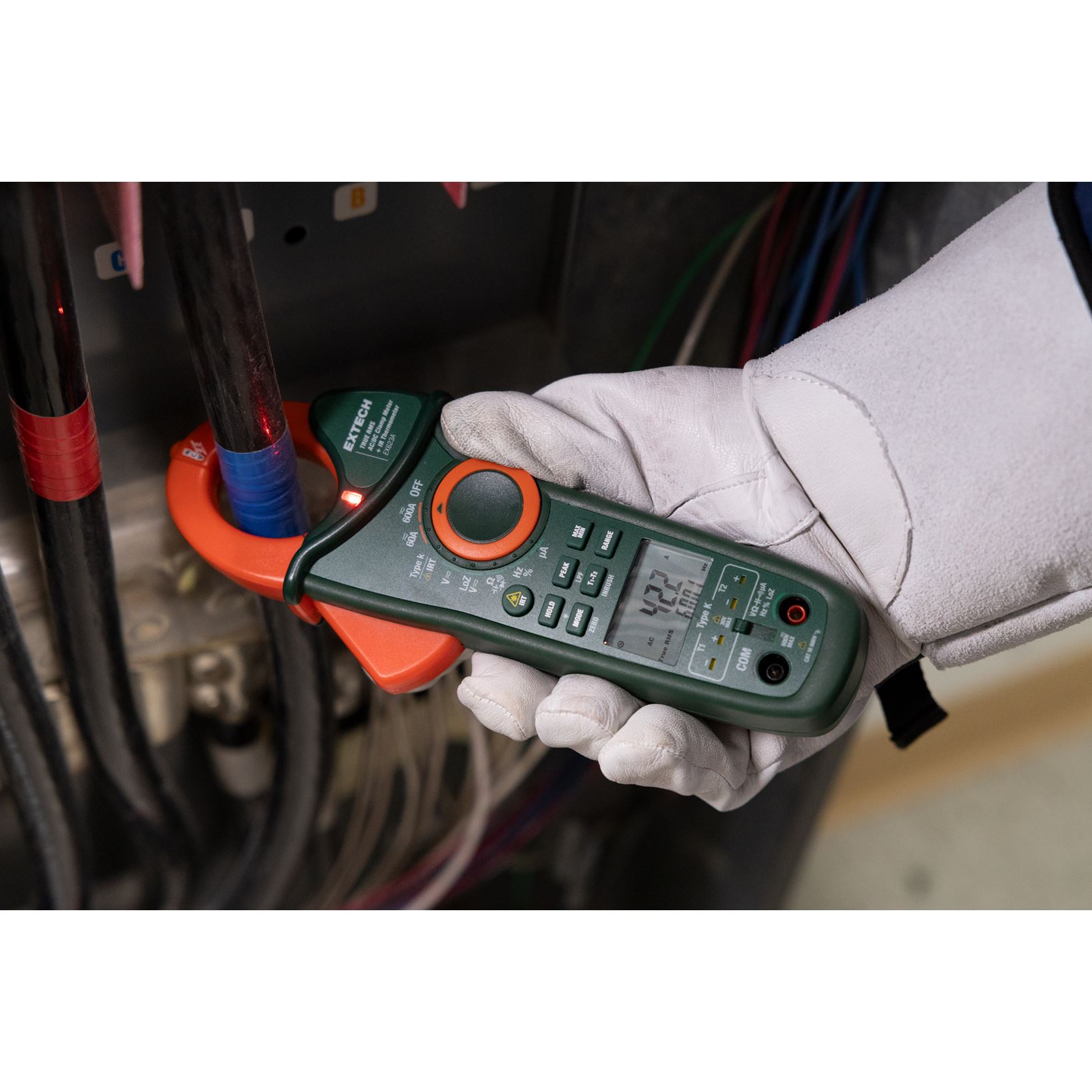 Extech EX623A Dual ingang AC/DC stroomtang met IR-thermometer en NCV