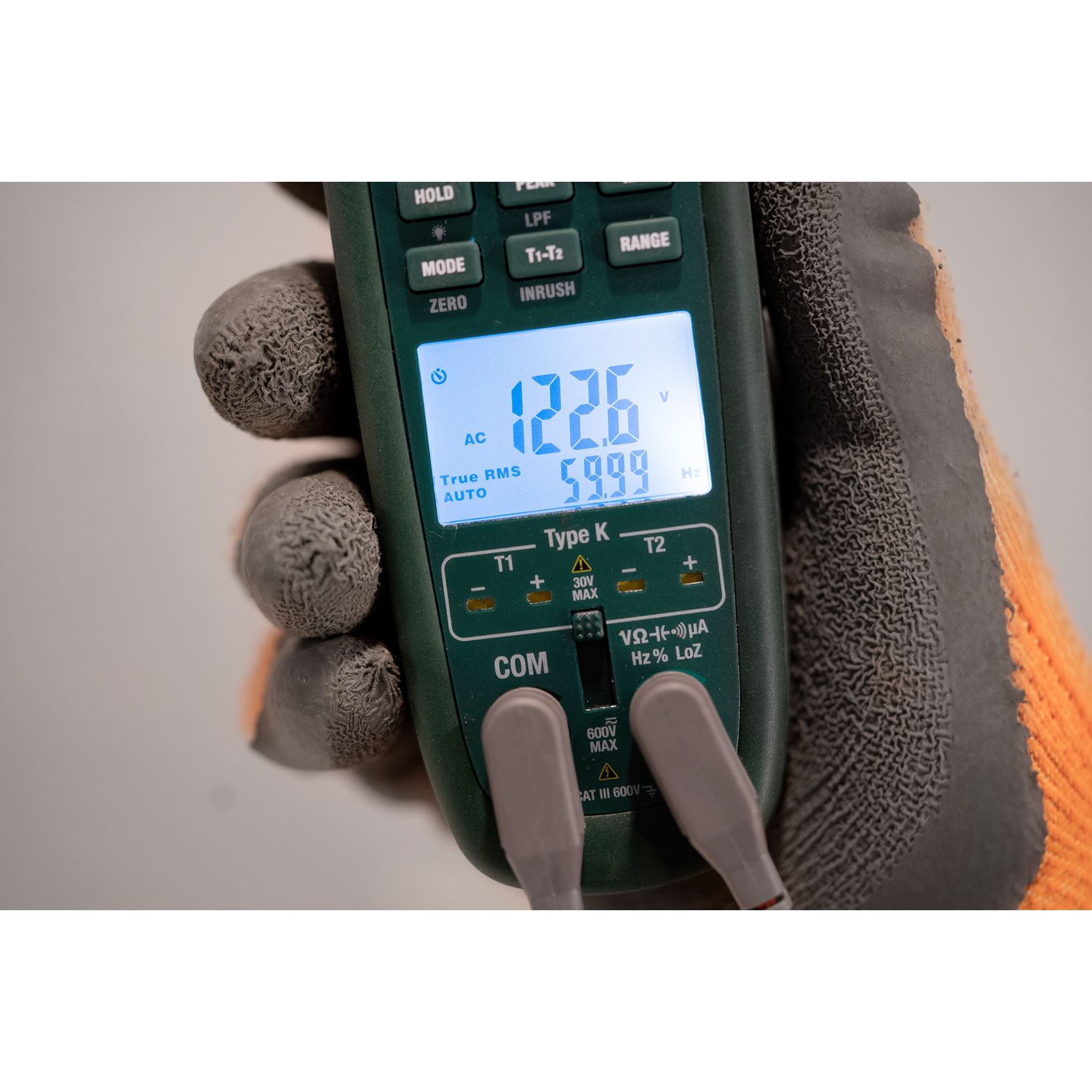 Extech EX623A Dual ingang AC/DC stroomtang met IR-thermometer en NCV