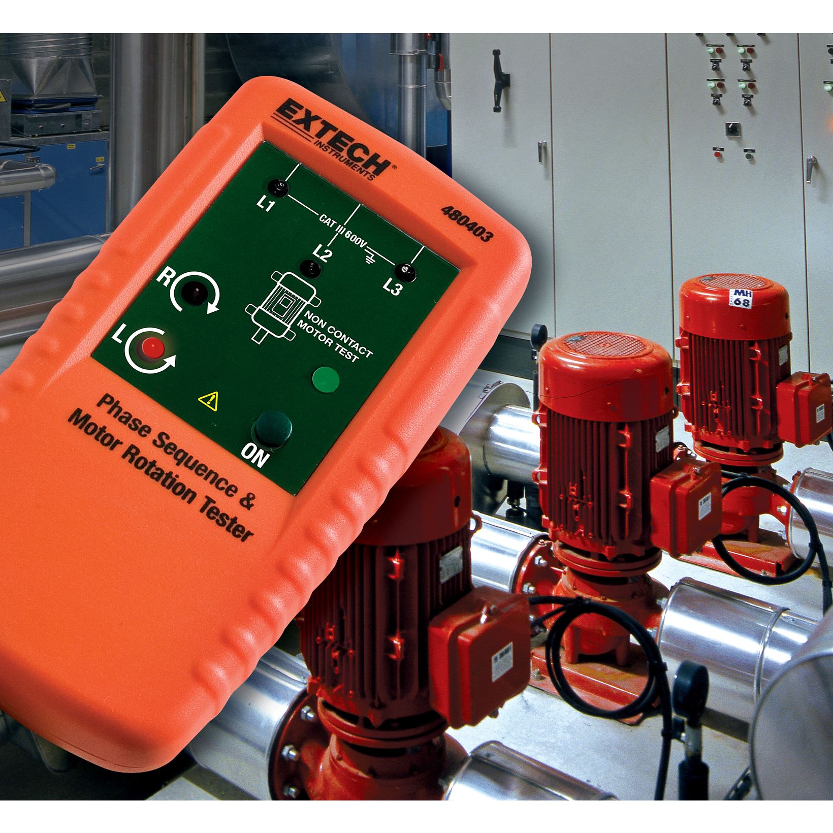 Extech 480403 Motorrotatie en 3-fasentester