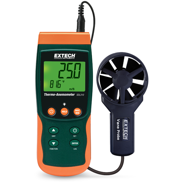 Extech SDL310 Thermo‑anemometer met SD‑kaart datalogfunctie