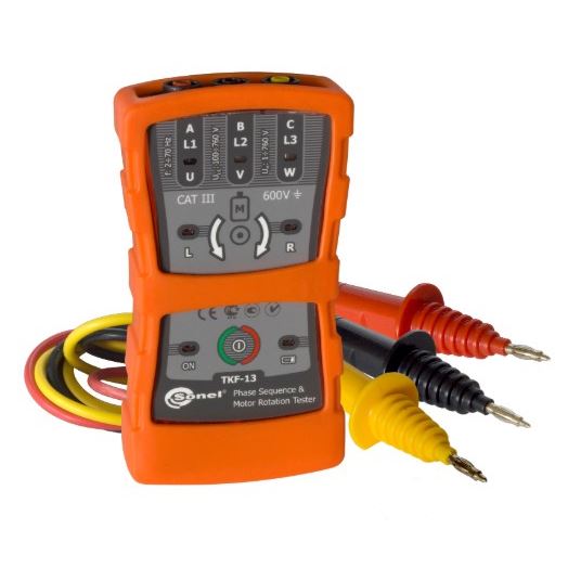 Sonel TKF-13 contact en contactloze fasevolgorde meter, 120VAC tot 760VAC
