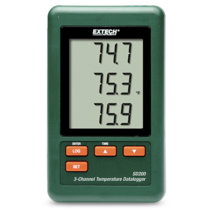 Extech SD200 3‑kanaals temperatuur‑datalogger