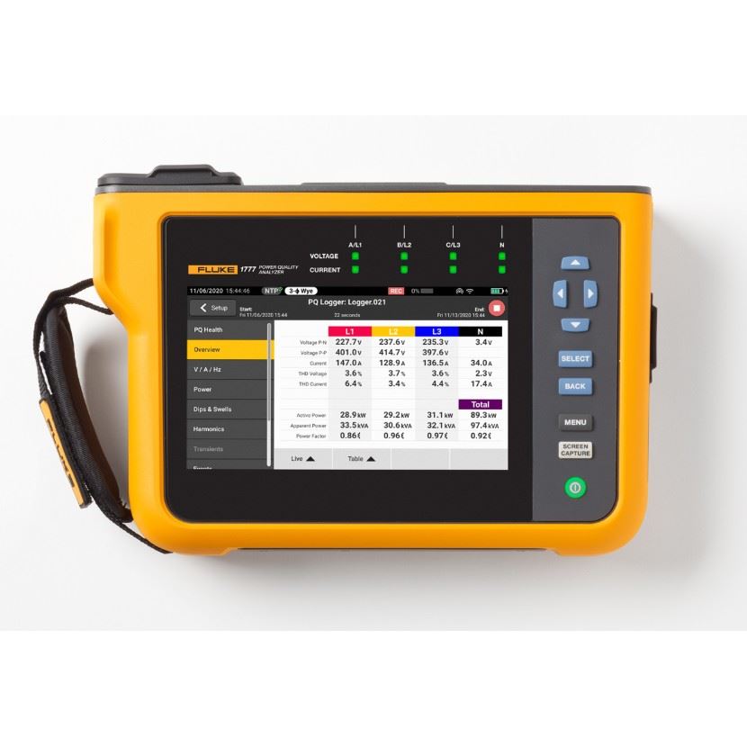 Fluke-1777 Power Quality Analyzer, inclusief 4 x i17XX-FLEX1500 18 flexen