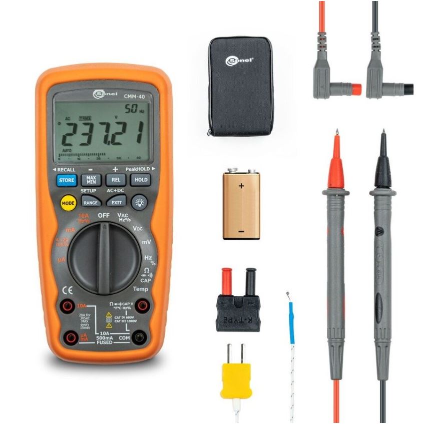 Sonel CMM-40 Industriële multimeter, IP67, auto ranging en geheugen