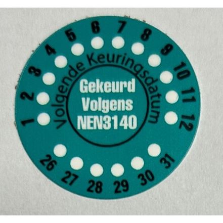 Havé-Digitap HV050219 NEN 3140 Goedkeuringsstickers rol à 500 stuks Ø 30mm