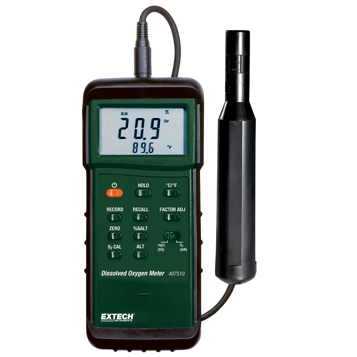 Extech 407510 robuuste opgeloste zuurstofmeter met PC-interface