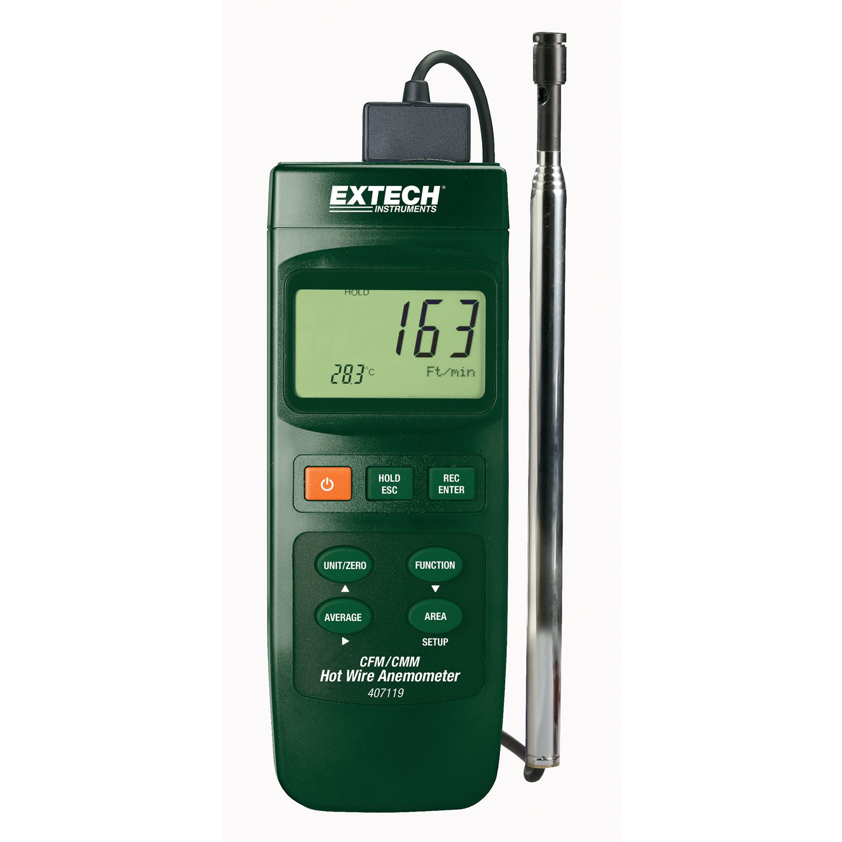 Extech 407119 Heavy Duty CFM Hot Wire Thermo-Anemometer