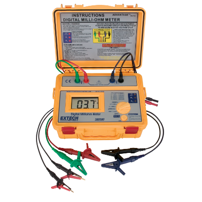 Extech 380580 batterij gevoede milliohmmeter
