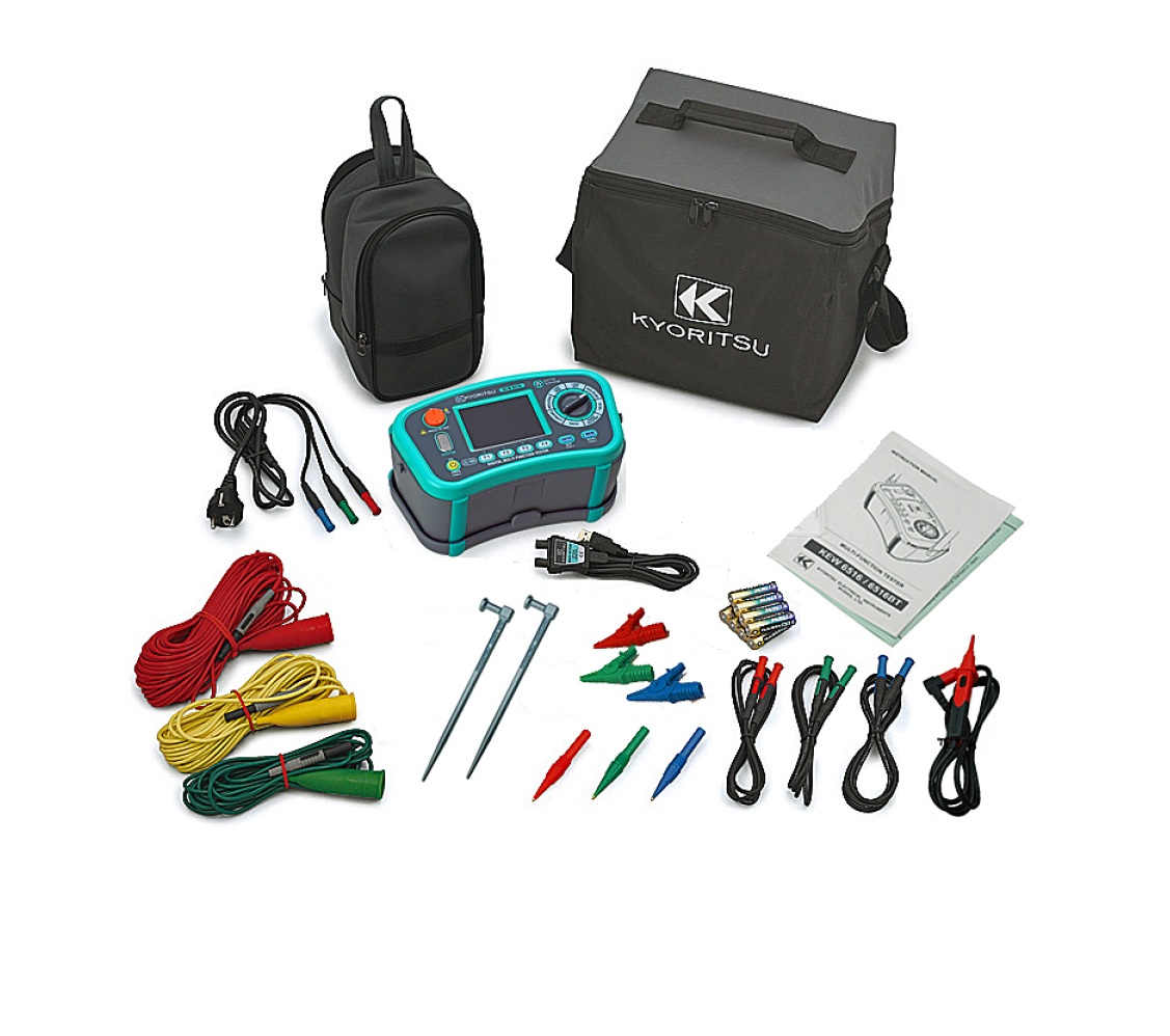 Kyoritsu 6516BT-KIT Installatietester met interface, aardpennen-set en Bluetooth