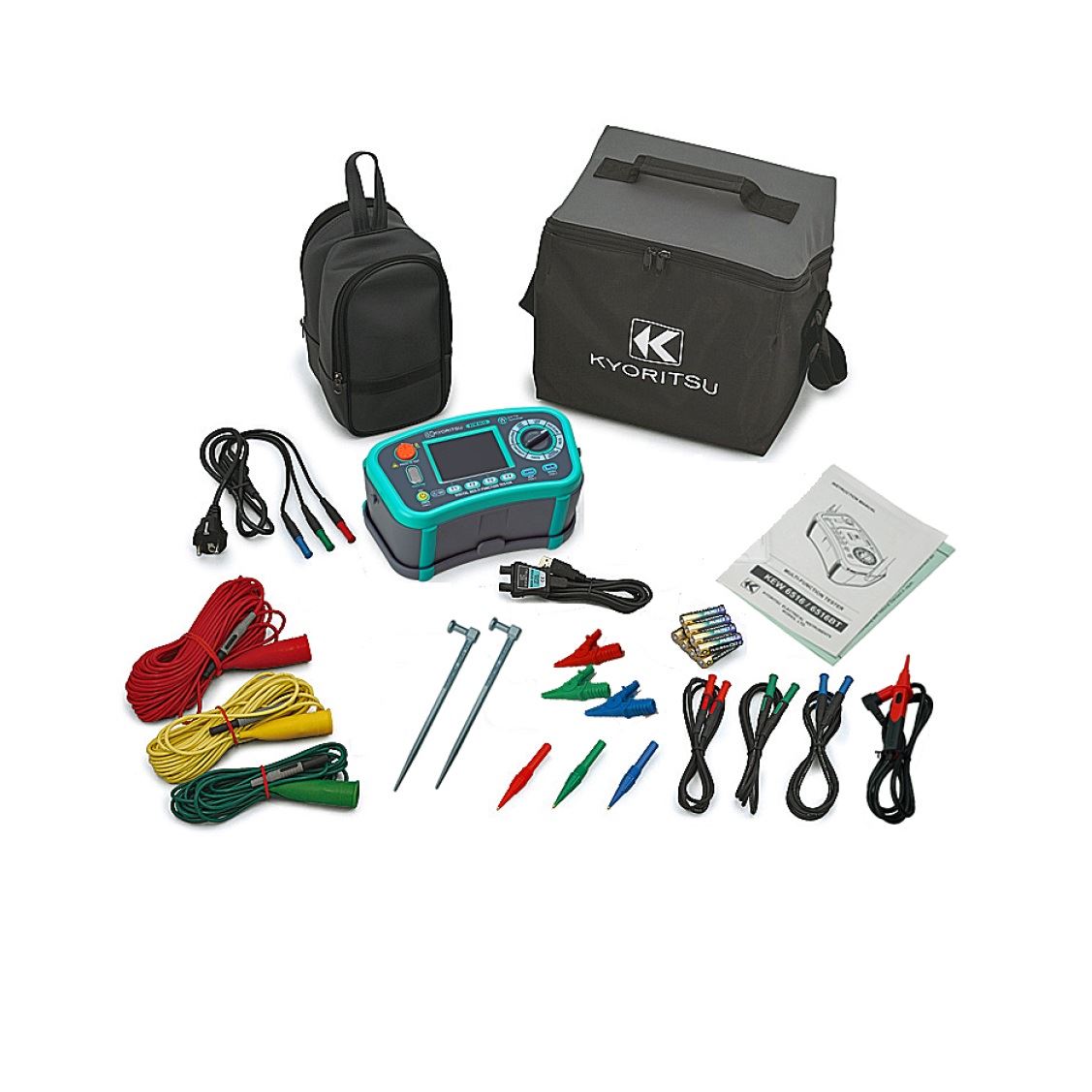 Kyoritsu KEW6516BT-EV2-KIT installatietester met EVSE adapter, aardpennen-set en bluetooth
