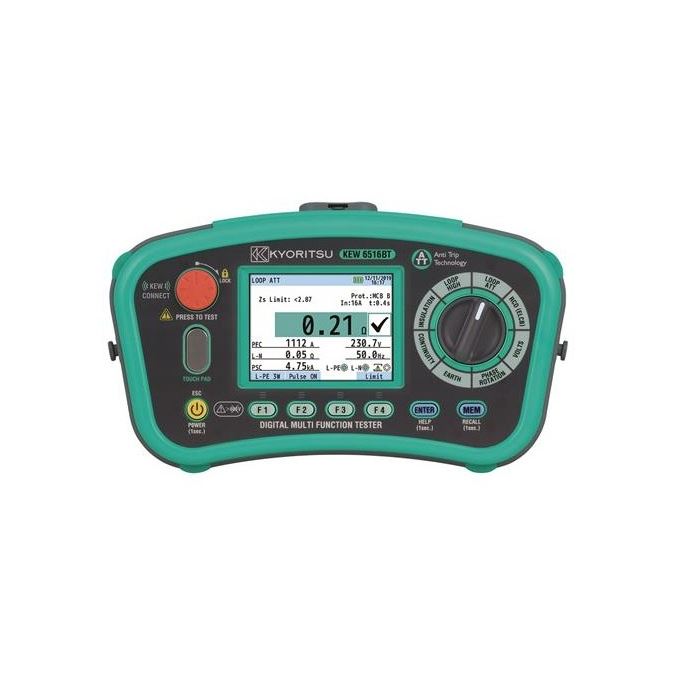 Kyoritsu KEW6516BT-EV2-KIT installatietester met EVSE adapter, aardpennen-set en bluetooth