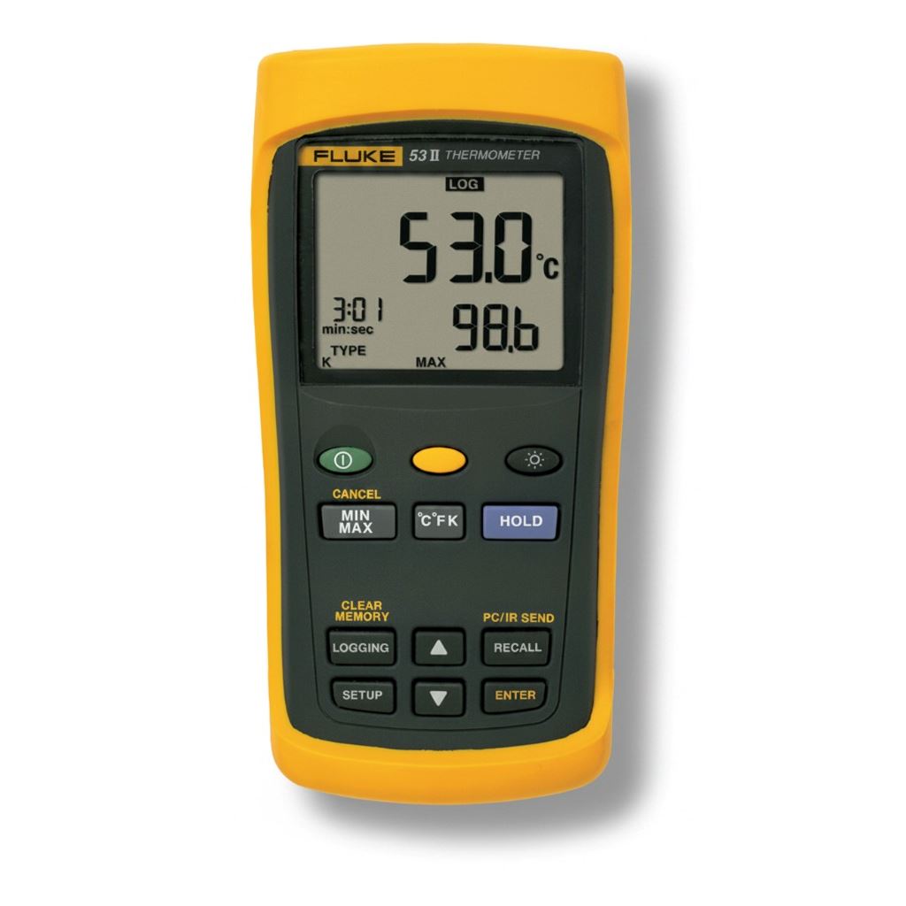 Fluke-53-2 B 50HZ Digitale thermometer 1 kanaal voor type J,K,T,E,N,R,S thermokoppels