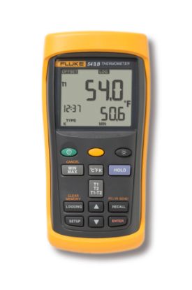 Fluke-54-2 B 60HZ Digitale thermometer 2 kanalen 60Hz, voor J,K,T,E,N,R,S thermokoppels