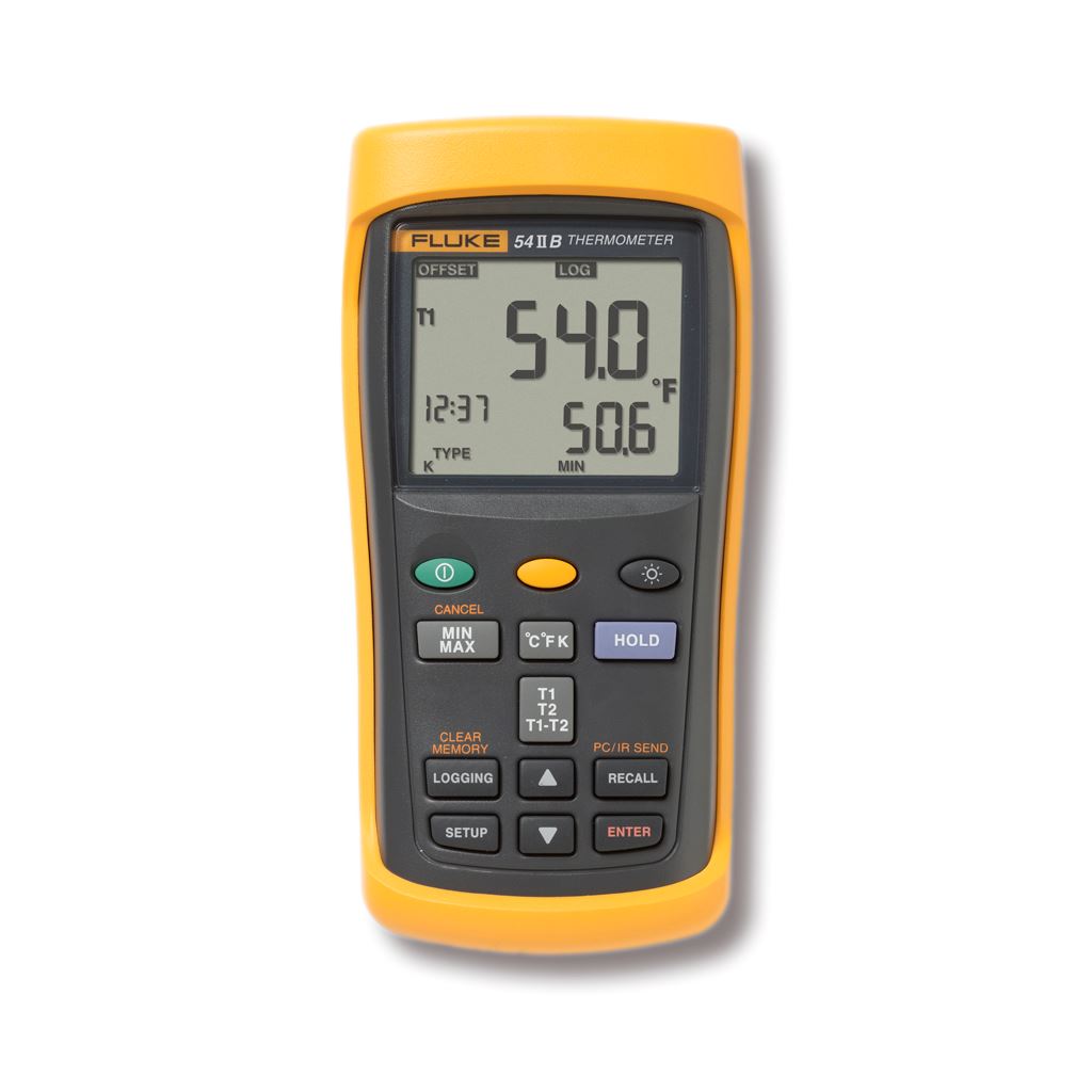 Fluke-54-2 B 60HZ Digitale thermometer 2 kanalen 60Hz, voor J,K,T,E,N,R,S thermokoppels