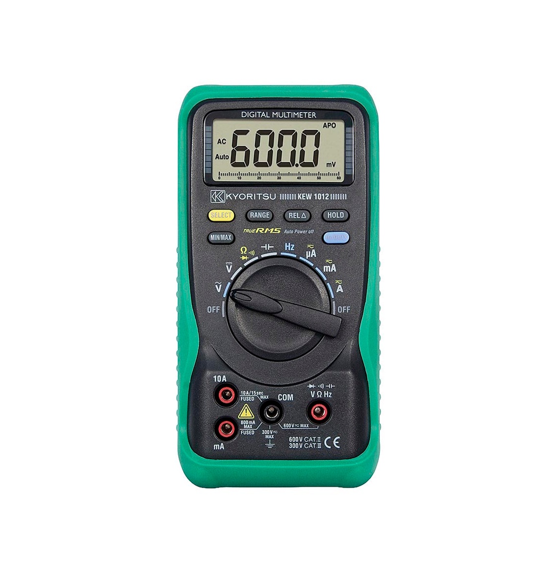 Kyoritsu 1012 Digitale TRMS Multimeter, 0-600VAC/DC, 10A AC/DC