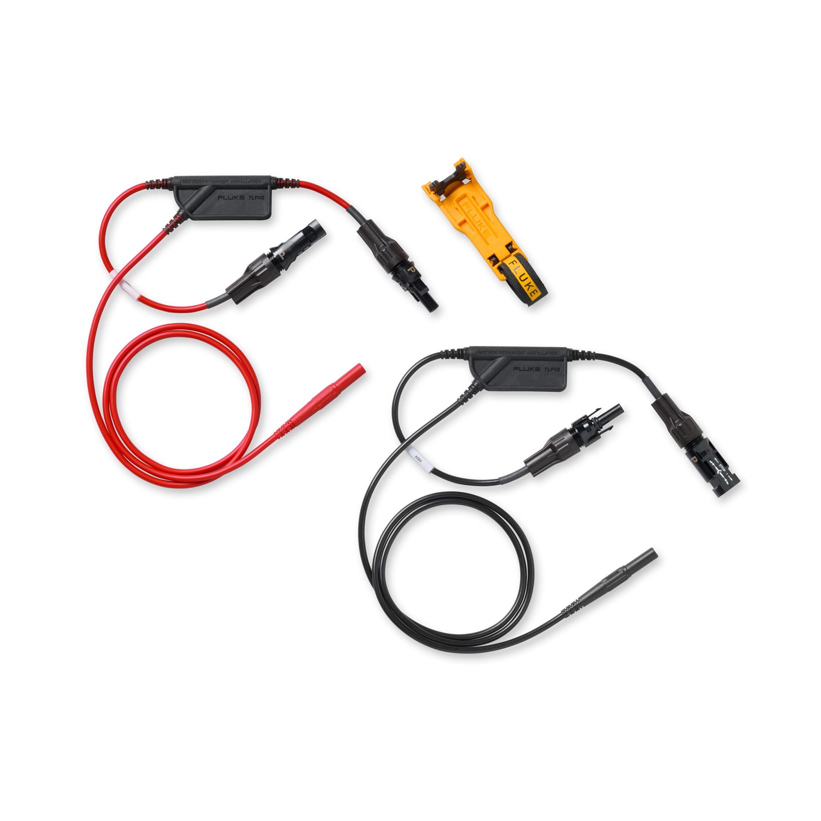 Fluke TLPV2 MC4 PV-meetsnoeren set voor zonnestroomtangen, zwart/rood