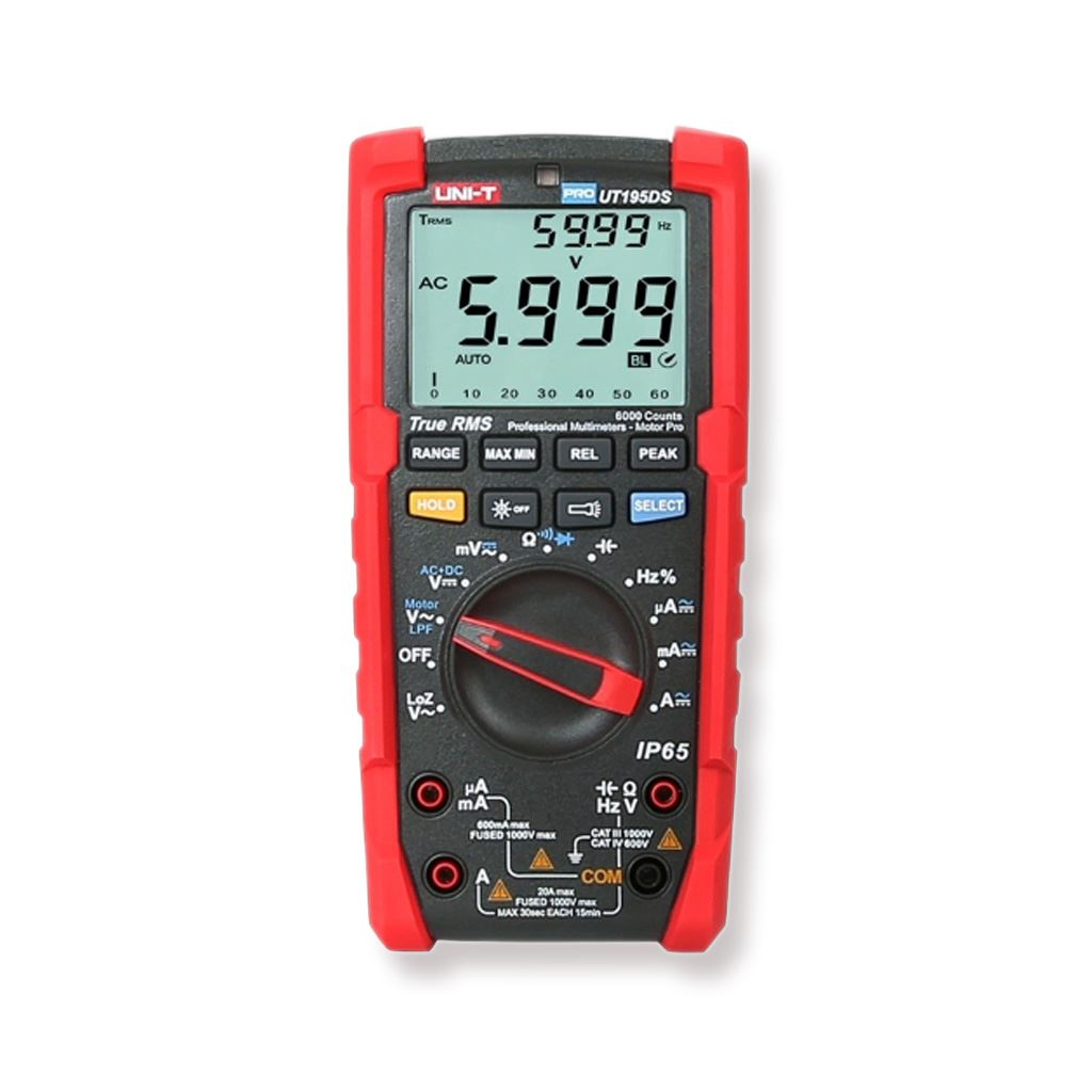 Uni-Trend UT195DS Robuuste IP65 True RMS multimeter met draaiveld meting en peakhold