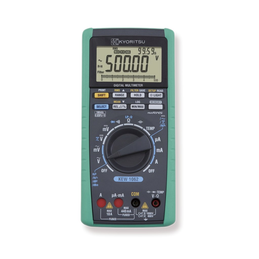 Kyoritsu 1062 Digitale TRMS Multimeter, low-pass filter, incl. logging functie